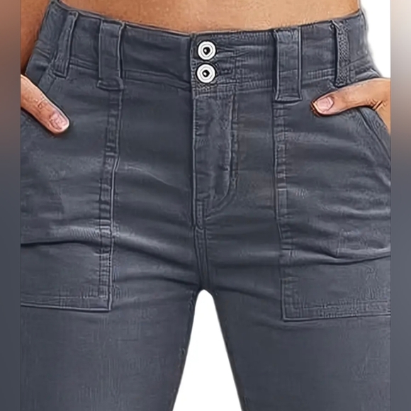 Gray Straight-Leg Pants - Picture 4 of 7